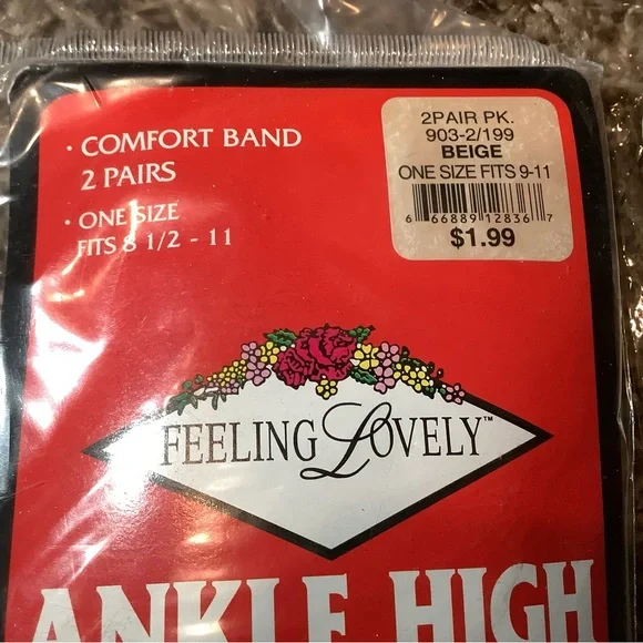 Lot of Vintage sheer nylon socks, beige & nude, sock size: 9-11 - Picture 7 of 12